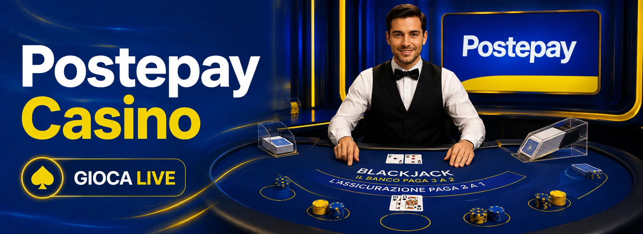 Tavoli dal vivo di Postepay Casino con Evolution e Authentic Gaming